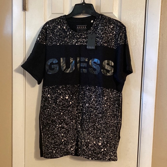 Guess logo splatter tee sz:M